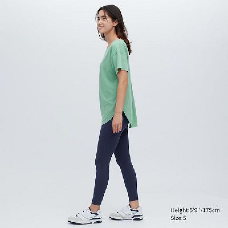 Camiseta Uniqlo AIRism Seamless Boat Neck Short-Sleeve Long Mujer Blancas | 219836_PE