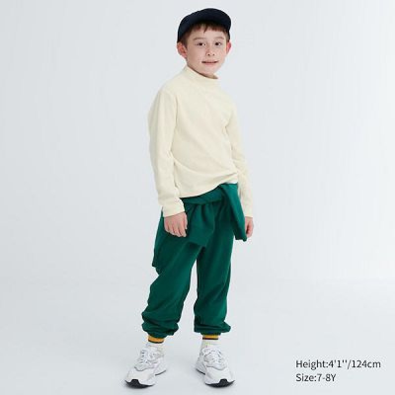 Camiseta Uniqlo Acanalado High Neck Long-Sleeve Niños Blancas | 564710_PE