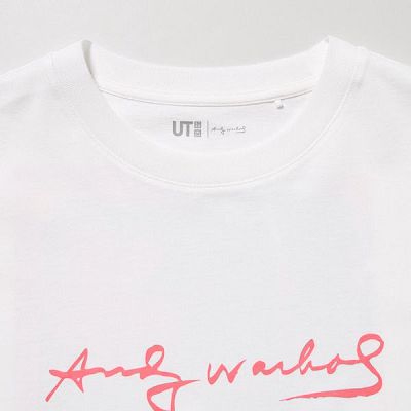 Camiseta Uniqlo Andy Warhol Flowers Colección UT Mujer Blancas | 85742_PE