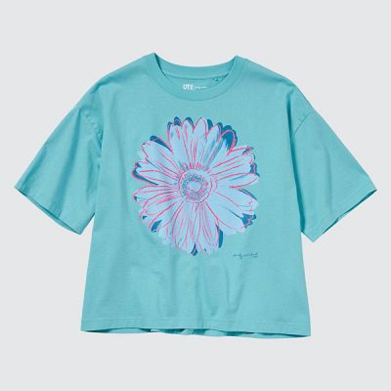 Camiseta Uniqlo Andy Warhol Flowers Colección UT Mujer Verde | 834697_PE