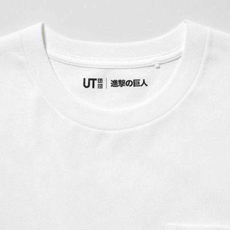 Camiseta Uniqlo Attack on Titan UT Hombre Blancas | 586741_PE