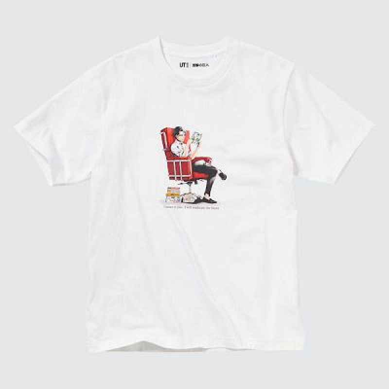 Camiseta Uniqlo Attack on Titan UT Hombre Blancas | 247831_PE