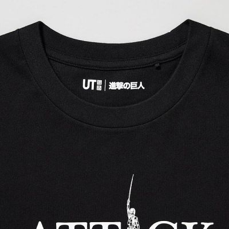 Camiseta Uniqlo Attack on Titan UT Hombre Negras | 753684_PE