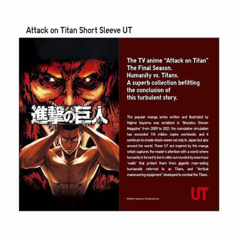 Camiseta Uniqlo Attack on Titan UT Hombre Negras | 753684_PE