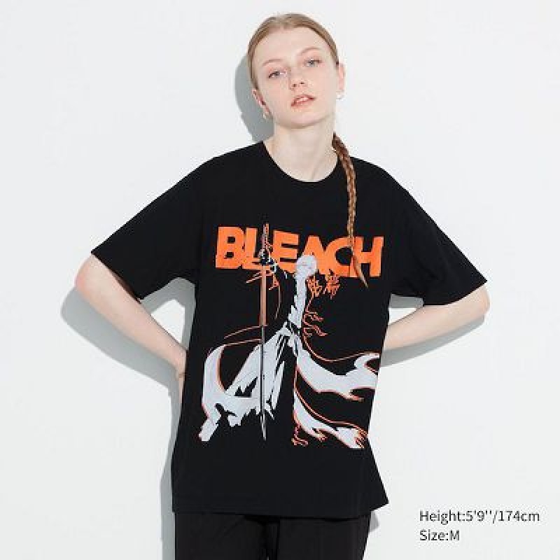 Camiseta Uniqlo BLEACH: Thousand-Year Blood War UT Hombre Negras | 175038_PE