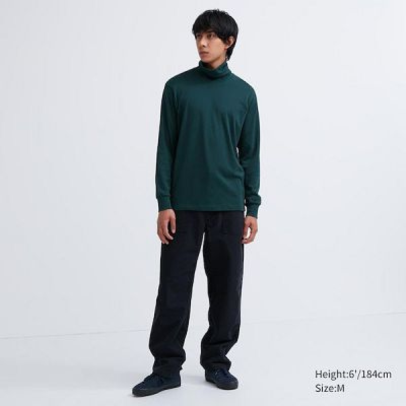 Camiseta Uniqlo Brushed Cotton Turtleneck Long-Sleeve Hombre Wine | 214730_PE