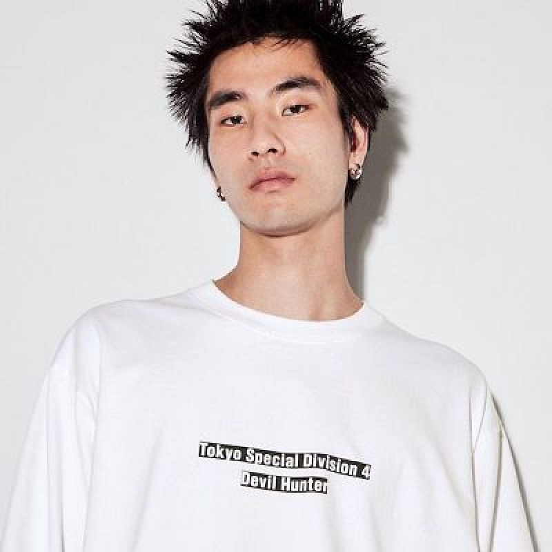 Camiseta Uniqlo Chainsaw Man × Kosuke Kawamura UT Hombre Blancas | 68713_PE