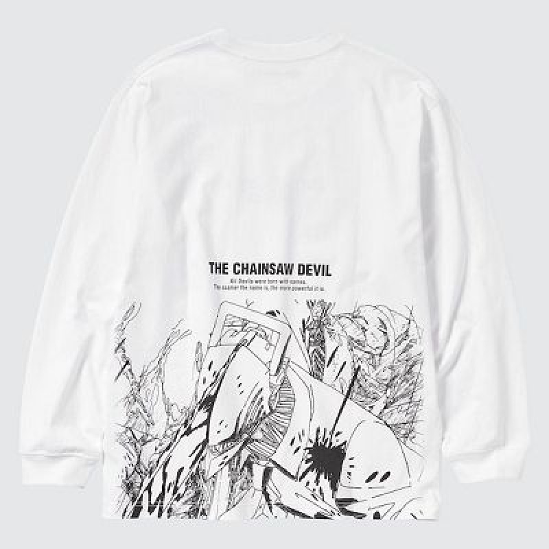 Camiseta Uniqlo Chainsaw Man × Kosuke Kawamura UT Hombre Blancas | 68713_PE