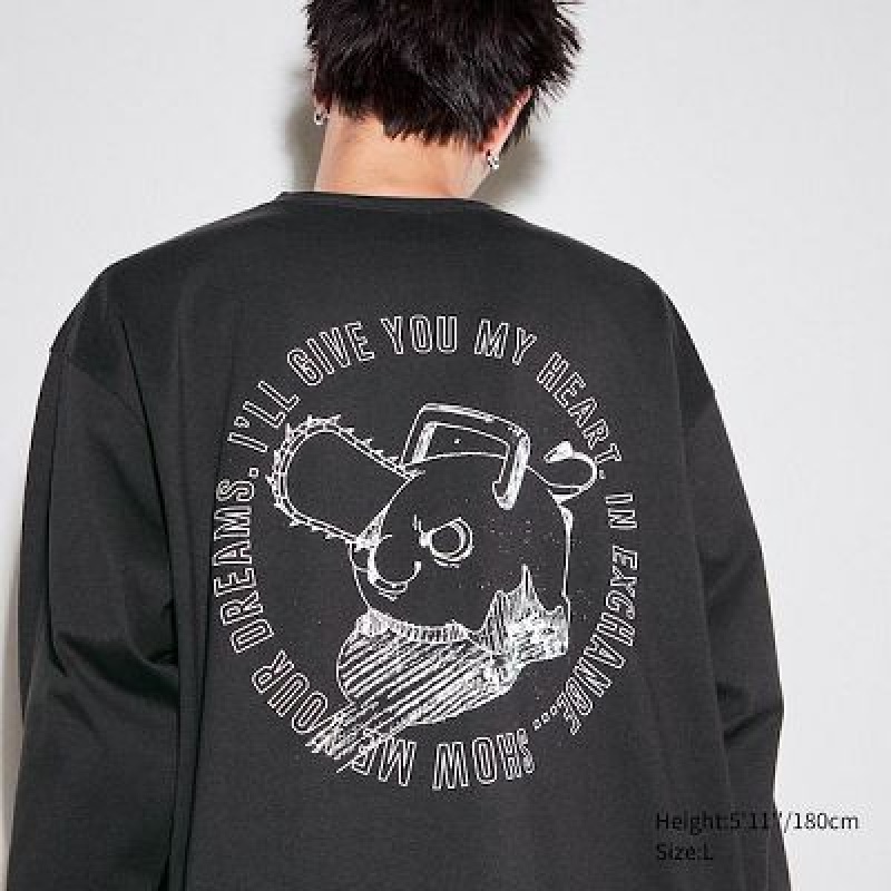 Camiseta Uniqlo Chainsaw Man × Kosuke Kawamura UT Hombre Gris | 453729_PE