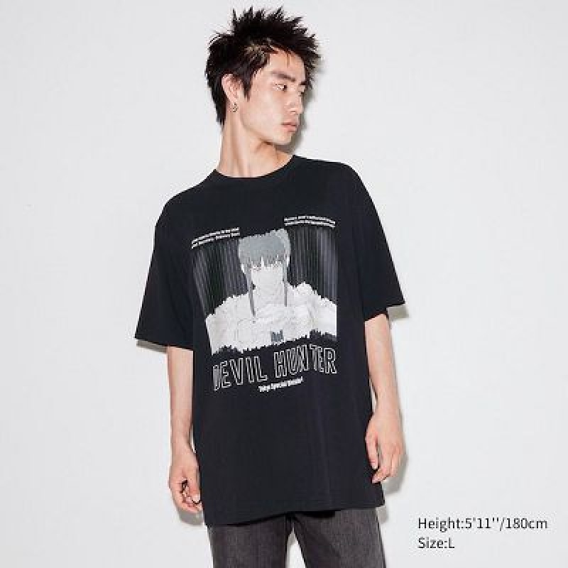 Camiseta Uniqlo Chainsaw Man × Kosuke Kawamura UT Hombre Negras | 350412_PE