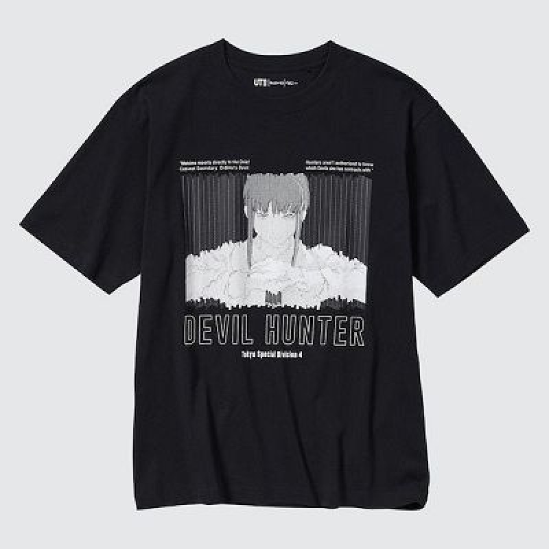 Camiseta Uniqlo Chainsaw Man × Kosuke Kawamura UT Hombre Negras | 350412_PE