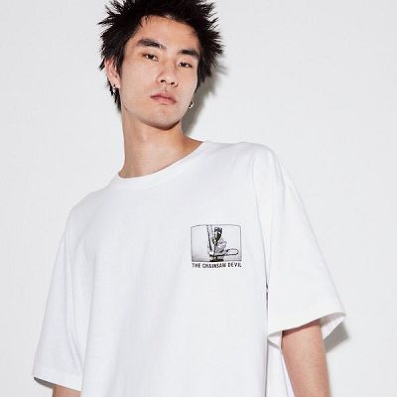 Camiseta Uniqlo Chainsaw Man × Kosuke Kawamura UT Hombre Blancas | 256138_PE