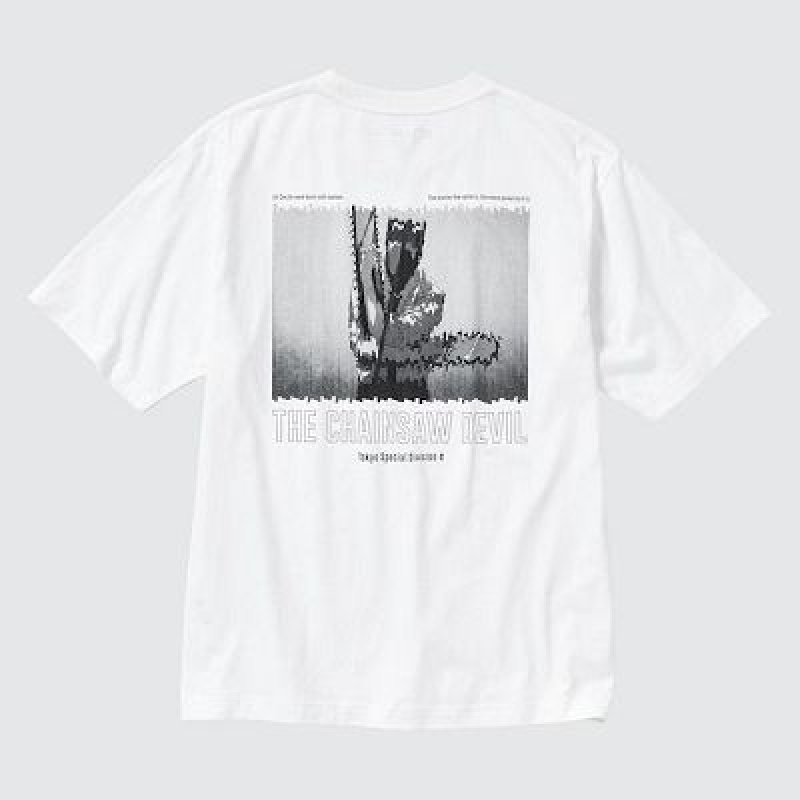 Camiseta Uniqlo Chainsaw Man × Kosuke Kawamura UT Hombre Blancas | 256138_PE