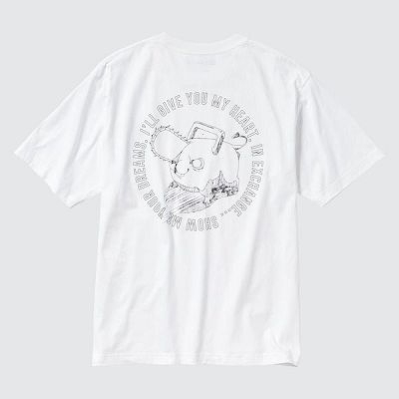 Camiseta Uniqlo Chainsaw Man × Kosuke Kawamura UT Hombre Blancas | 869375_PE