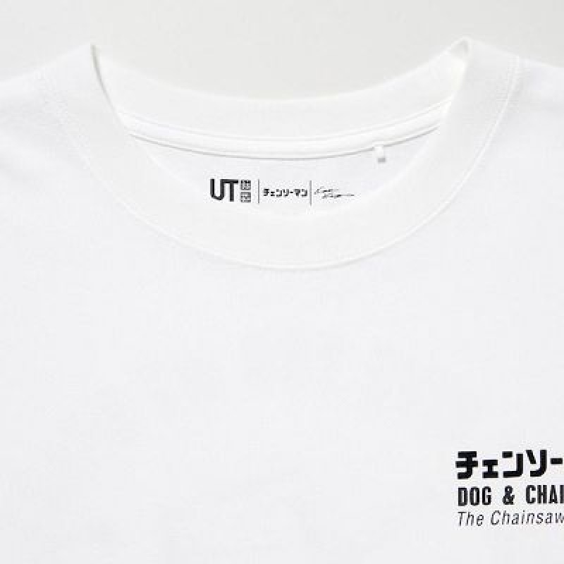 Camiseta Uniqlo Chainsaw Man × Kosuke Kawamura UT Hombre Blancas | 869375_PE