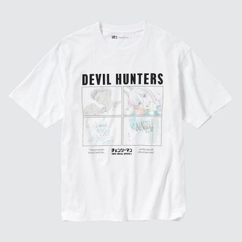 Camiseta Uniqlo Chainsaw Man × Kosuke Kawamura UT Hombre Blancas | 940578_PE