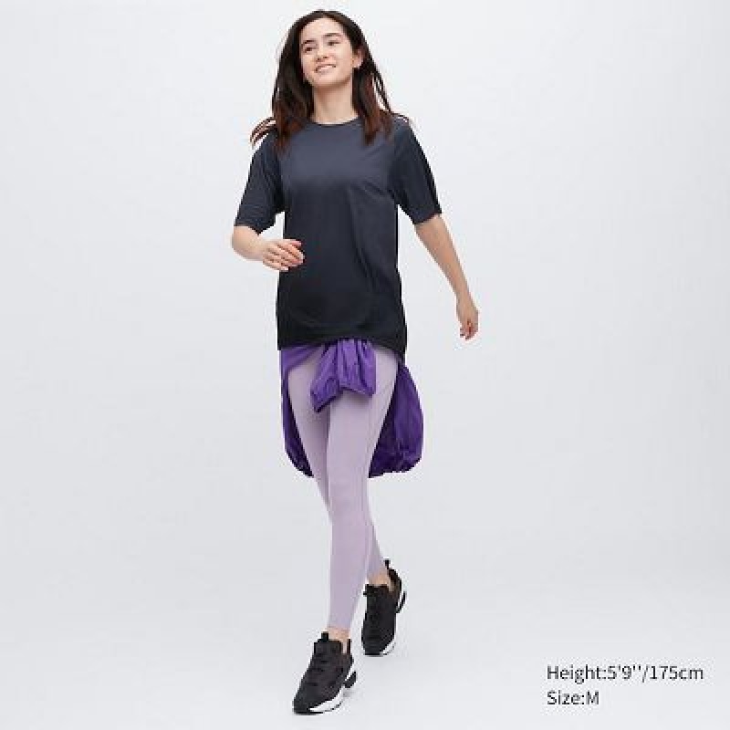 Camiseta Uniqlo DRY-EX Crew Neck Short-Sleeve Mujer Gris | 52743_PE