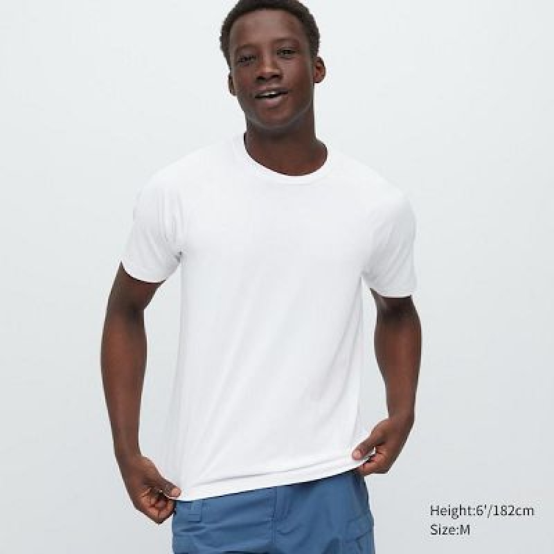 Camiseta Uniqlo DRY-EX Crew Neck Short-Sleeve Mujer Blancas | 215768_PE