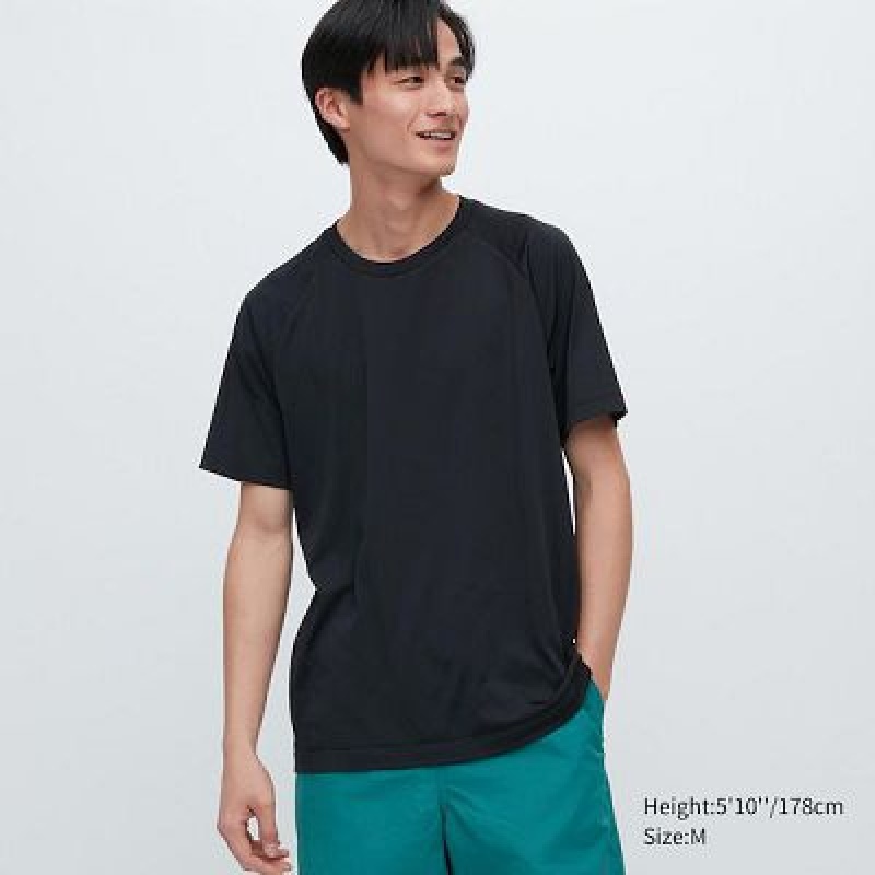 Camiseta Uniqlo DRY-EX Crew Neck Short-Sleeve Mujer Negras | 532174_PE