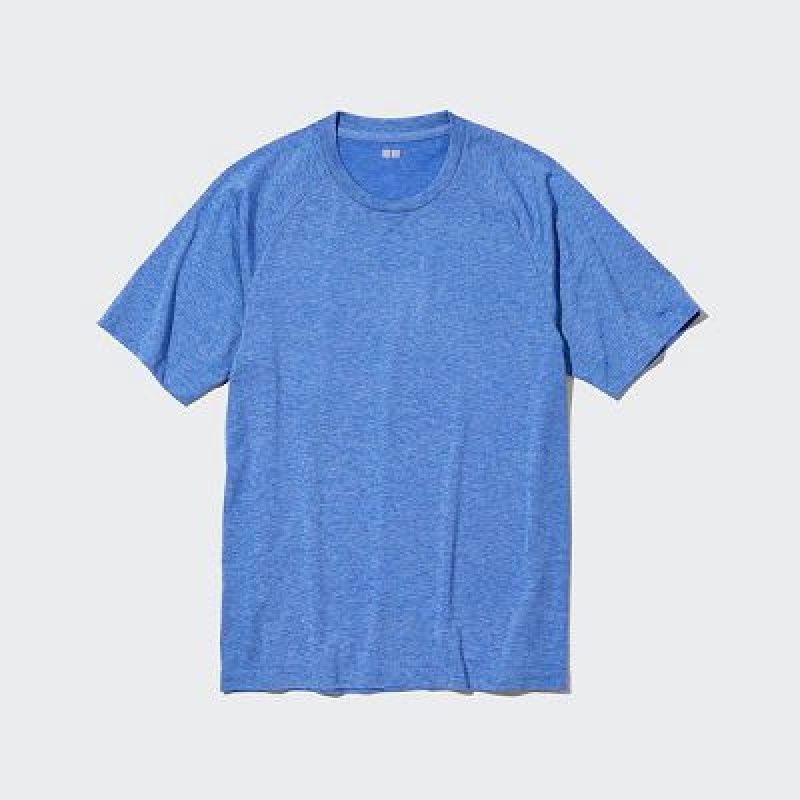 Camiseta Uniqlo DRY-EX Crew Neck Short-Sleeve Mujer Azules | 902846_PE