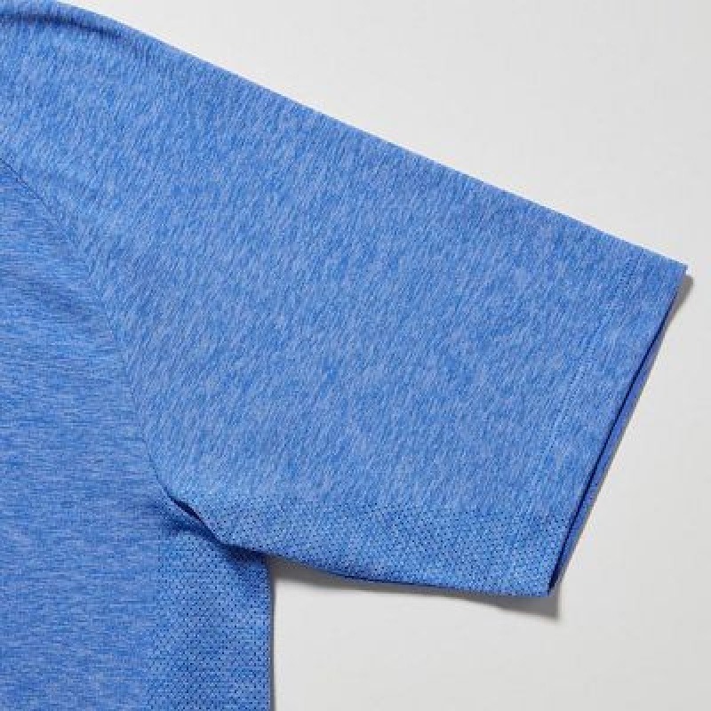 Camiseta Uniqlo DRY-EX Crew Neck Short-Sleeve Mujer Azules | 902846_PE