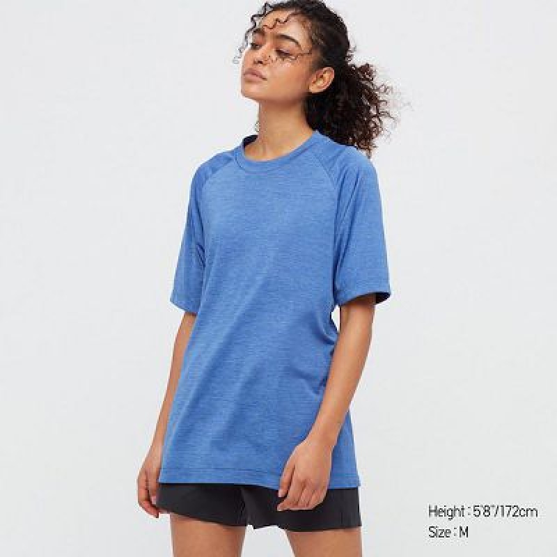 Camiseta Uniqlo DRY-EX Crew Neck Short-Sleeve (Printed) Mujer Blancas | 360514_PE