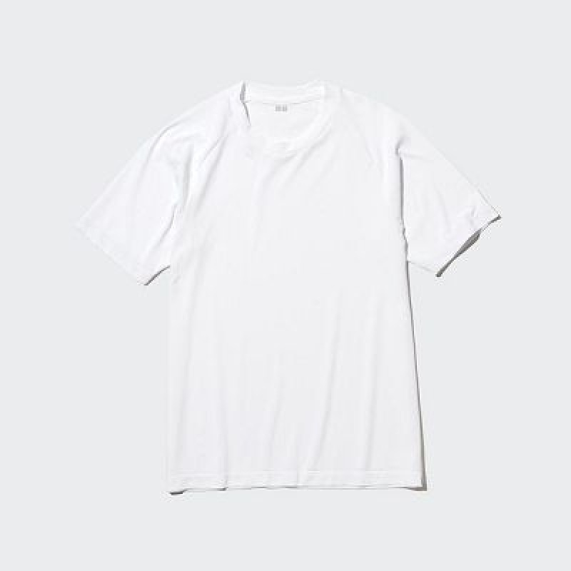 Camiseta Uniqlo DRY-EX Crew Neck Short-Sleeve (Printed) Mujer Blancas | 360514_PE