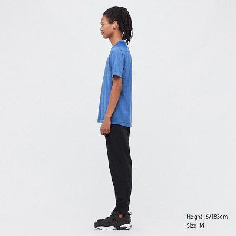 Camiseta Uniqlo DRY-EX Crew Neck Short-Sleeve (Printed) Mujer Negras | 571906_PE