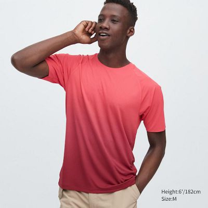 Camiseta Uniqlo DRY-EX Crew Neck Short-Sleeve Hombre Rojas | 743156_PE