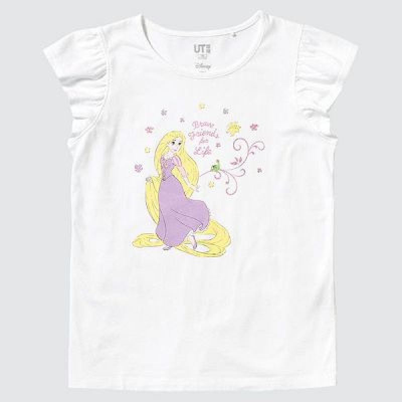 Camiseta Uniqlo Disney Heroines UT Niños Blancas | 193546_PE