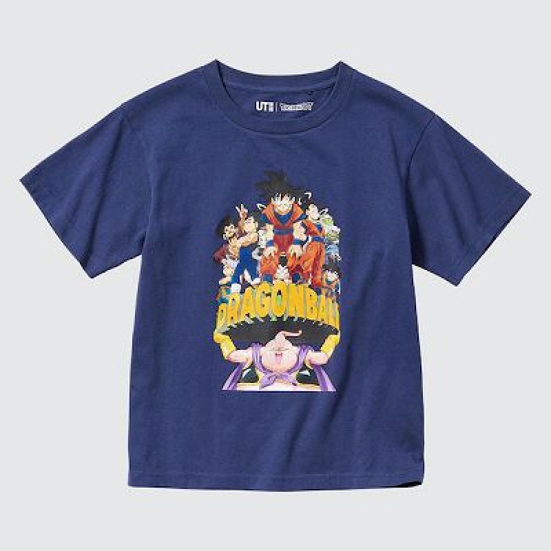 Camiseta Uniqlo Dragon Ball UT Niños Azules | 31452_PE