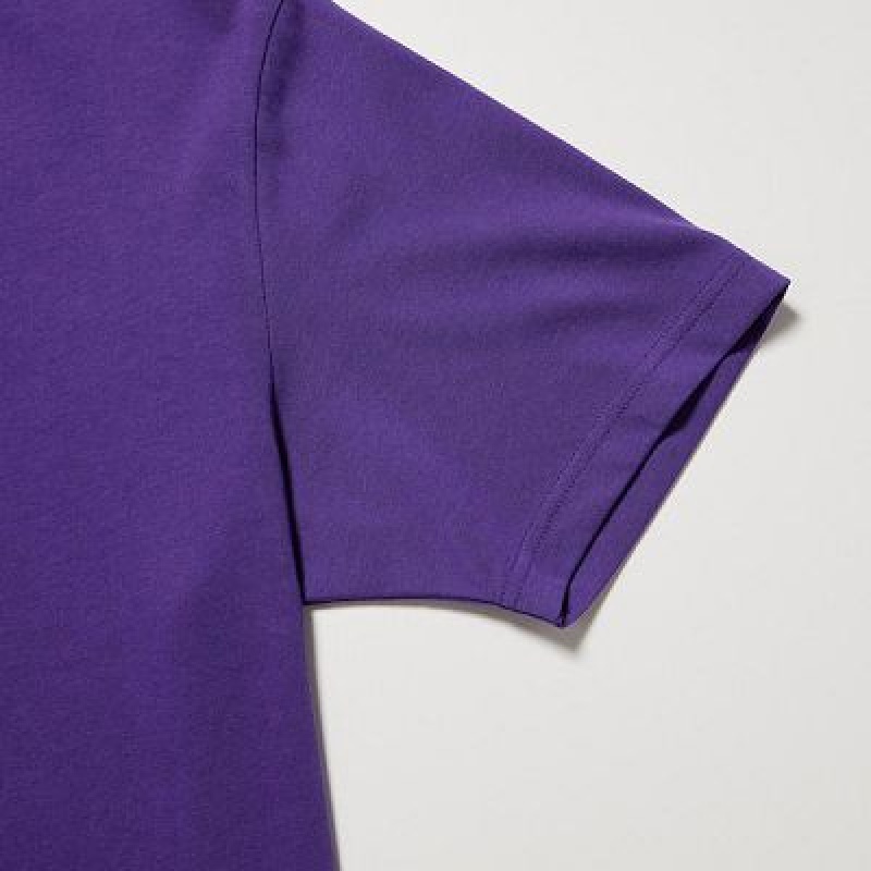 Camiseta Uniqlo Dry Crew Neck Short-Sleeve Color Mujer Azul Marino | 51936_PE