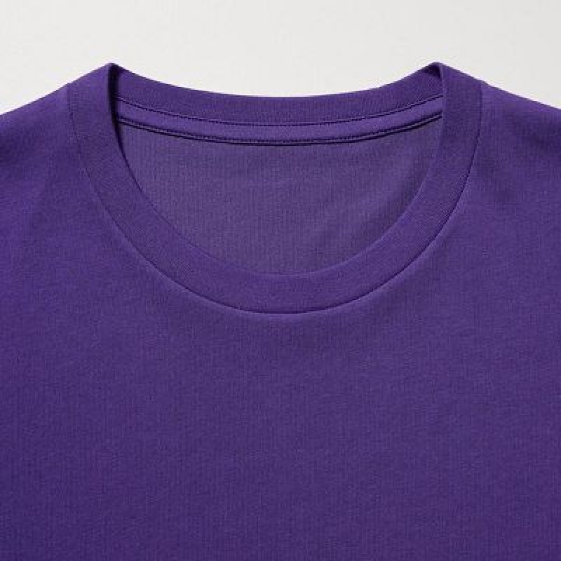 Camiseta Uniqlo Dry Crew Neck Short-Sleeve Color Mujer Moradas | 360749_PE