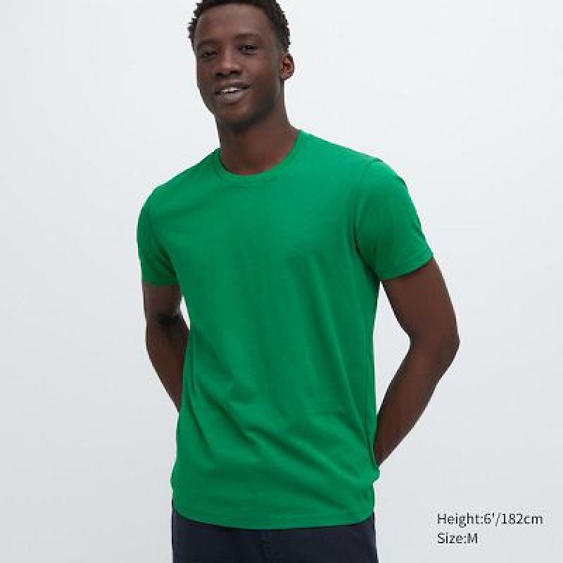 Camiseta Uniqlo Dry Crew Neck Short-Sleeve Color Hombre Verde | 478391_PE