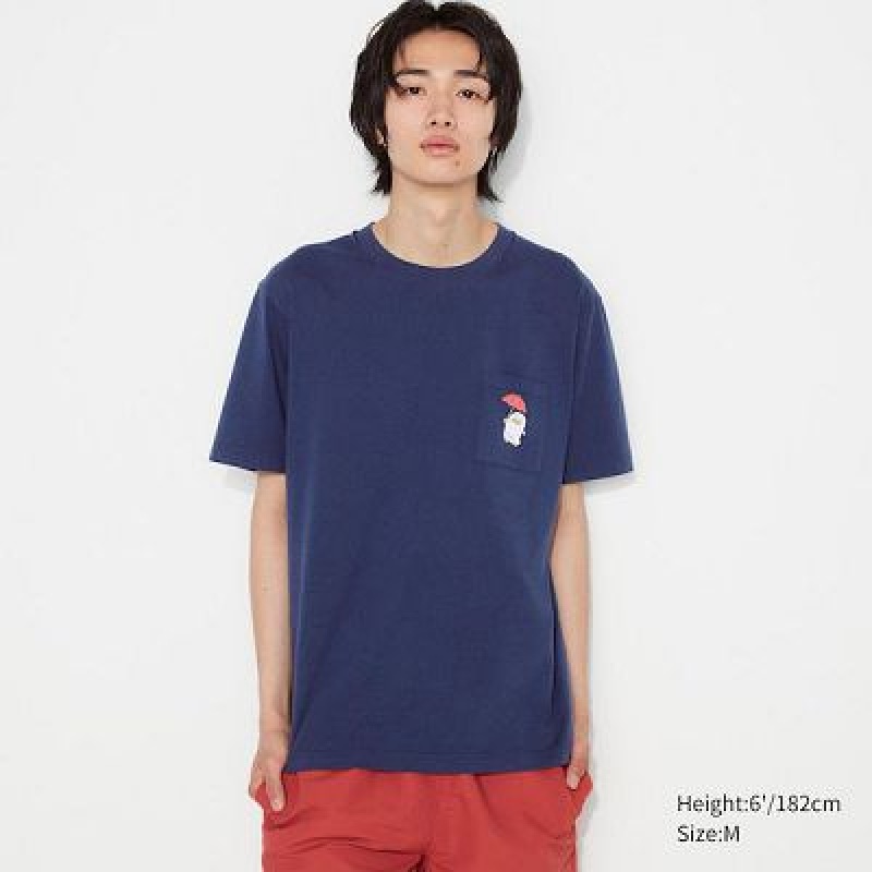 Camiseta Uniqlo Gintama UT Hombre Azul Marino | 693051_PE