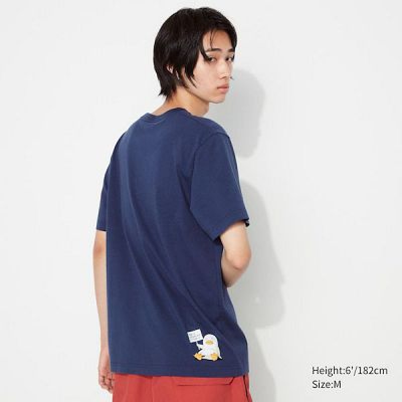 Camiseta Uniqlo Gintama UT Hombre Azul Marino | 693051_PE