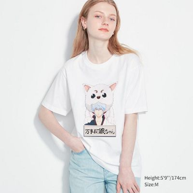 Camiseta Uniqlo Gintama UT Hombre Blancas | 219345_PE