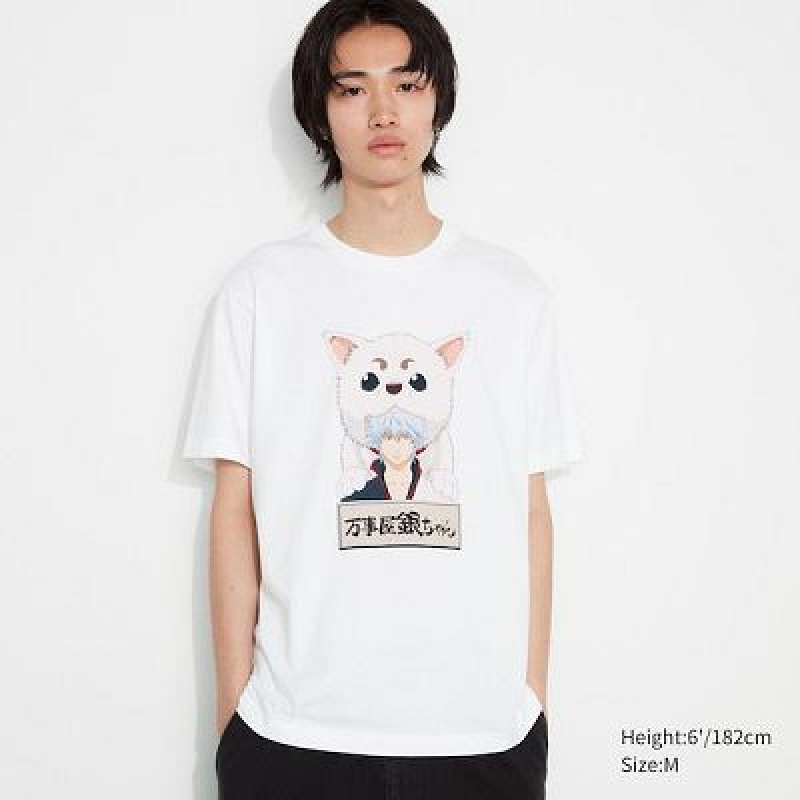 Camiseta Uniqlo Gintama UT Hombre Blancas | 219345_PE