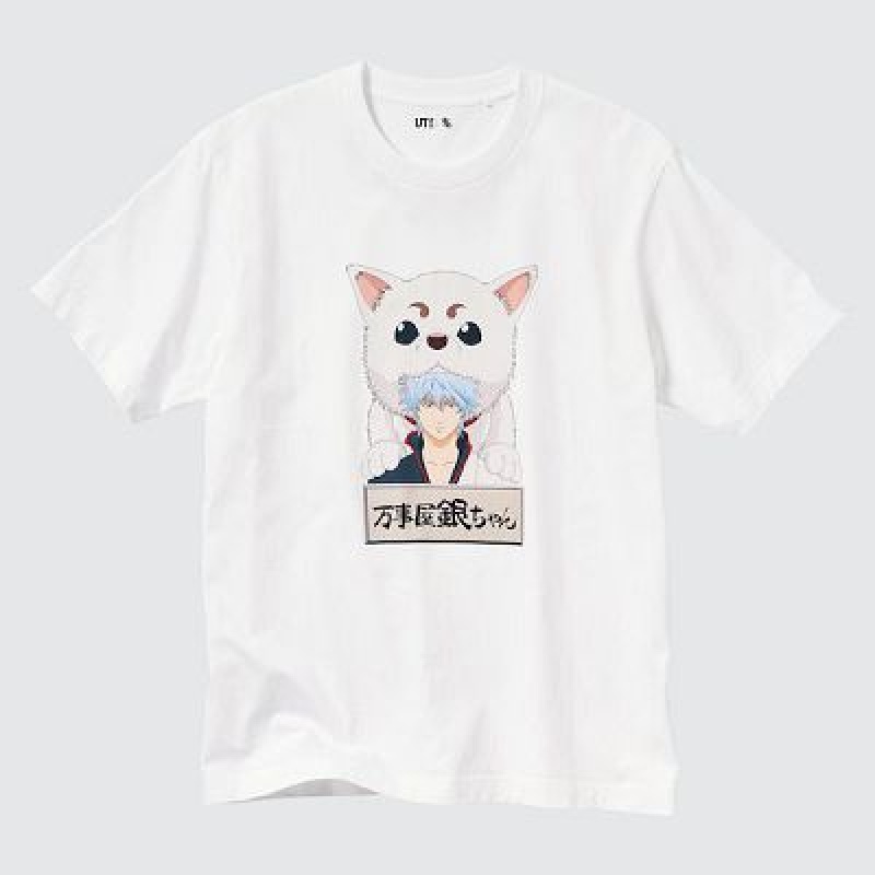 Camiseta Uniqlo Gintama UT Hombre Blancas | 219345_PE