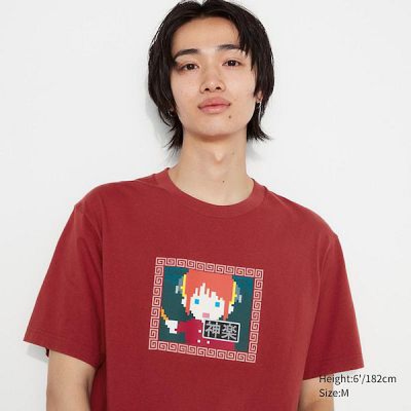 Camiseta Uniqlo Gintama UT Mujer Rojas | 902534_PE