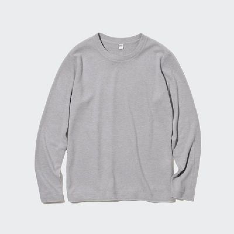 Camiseta Uniqlo HEATTECH Crew Neck Long-Sleeve Mujer Blancas | 549371_PE