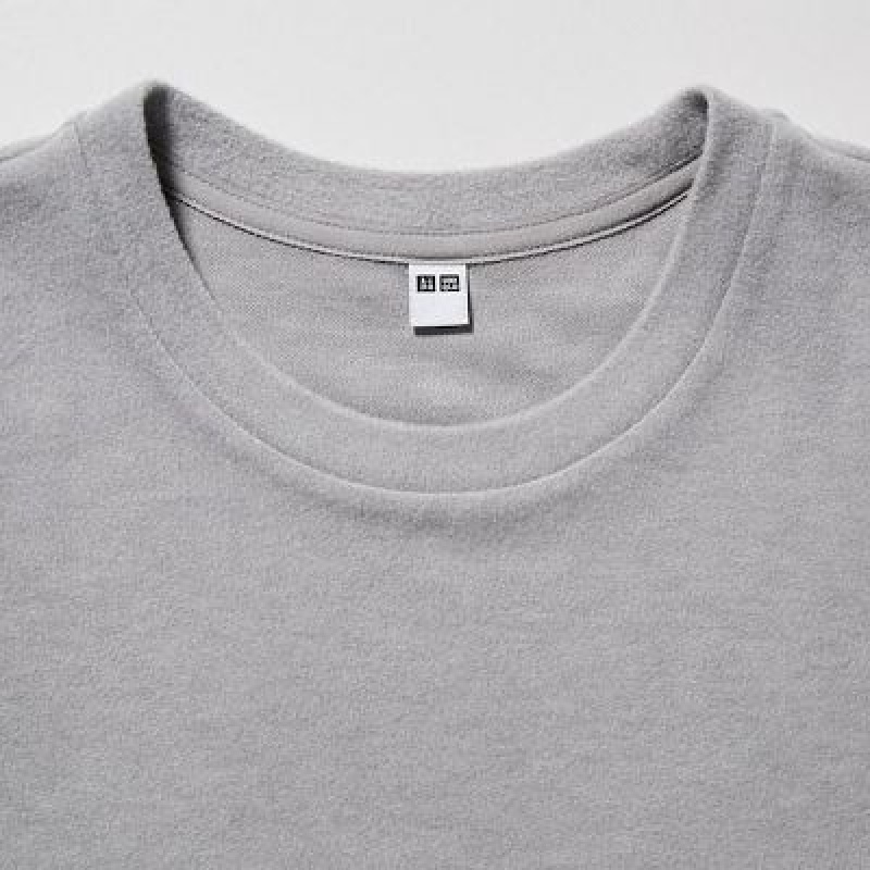 Camiseta Uniqlo HEATTECH Crew Neck Long-Sleeve Mujer Gris | 486031_PE