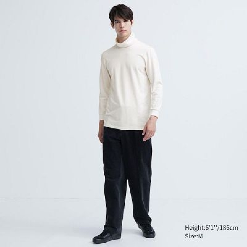 Camiseta Uniqlo HEATTECH Extra Warm Cotton Turtleneck Hombre Blancas | 194570_PE