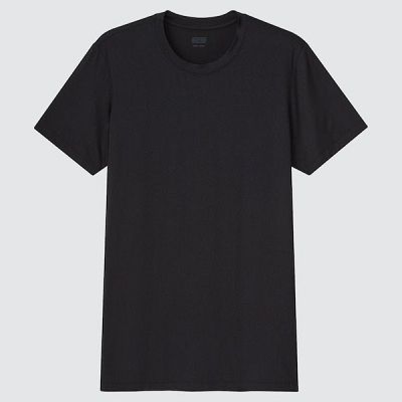 Camiseta Uniqlo HEATTECH Short-Sleeve Hombre Negras | 710354_PE