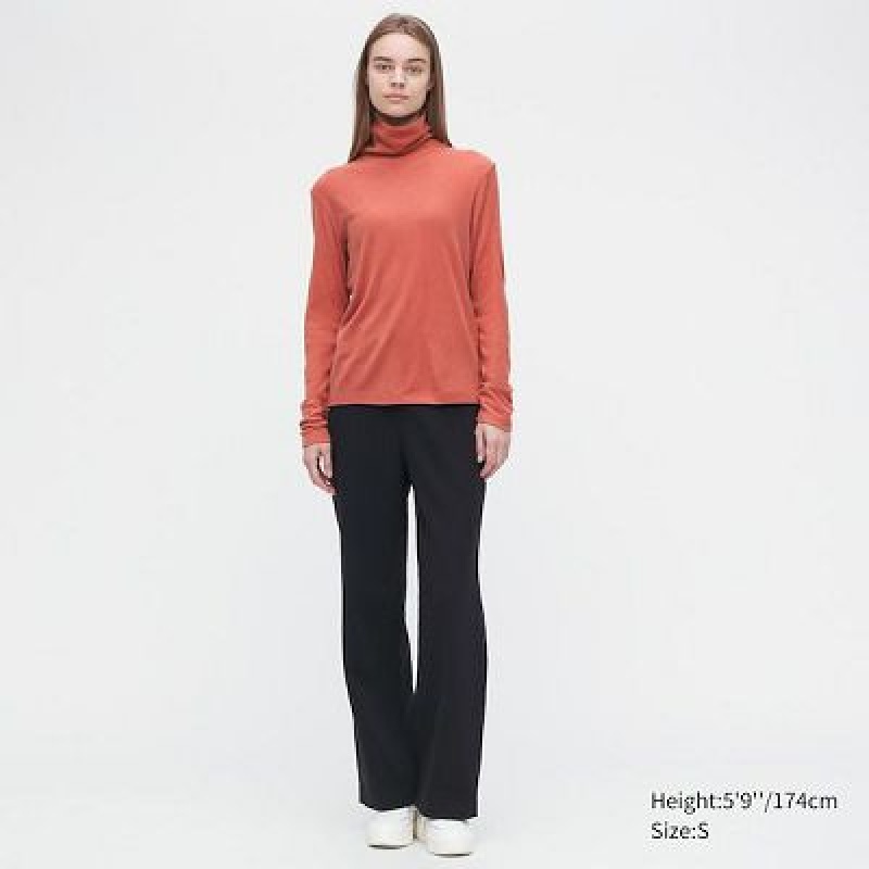 Camiseta Uniqlo HEATTECH Turtleneck Long-Sleeve Mujer Blancas | 598703_PE