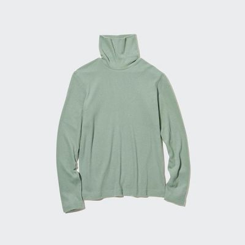 Camiseta Uniqlo HEATTECH Turtleneck Long-Sleeve Mujer Verde | 374169_PE