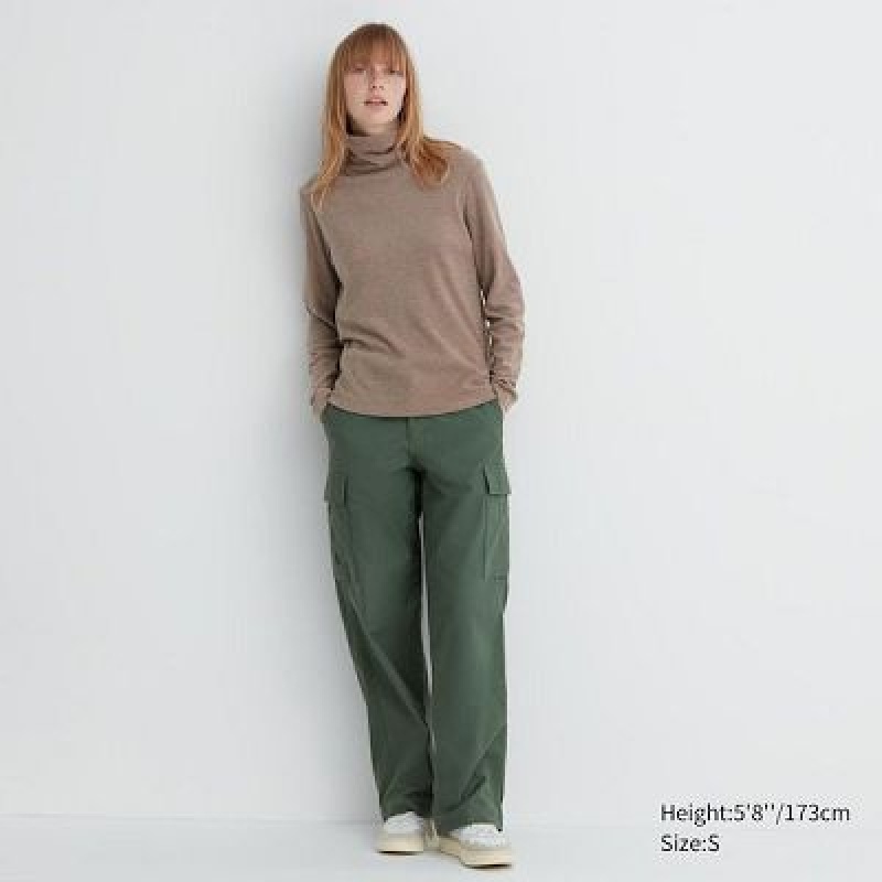 Camiseta Uniqlo HEATTECH Turtleneck Long-Sleeve Mujer Verde | 396058_PE