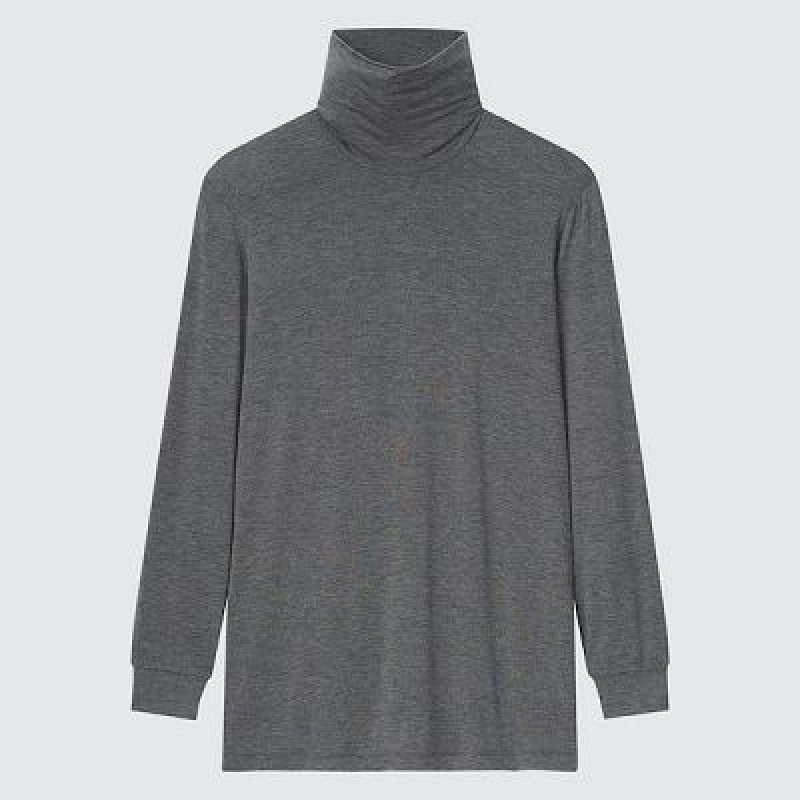 Camiseta Uniqlo HEATTECH Turtleneck Long-Sleeve Hombre Gris | 538420_PE