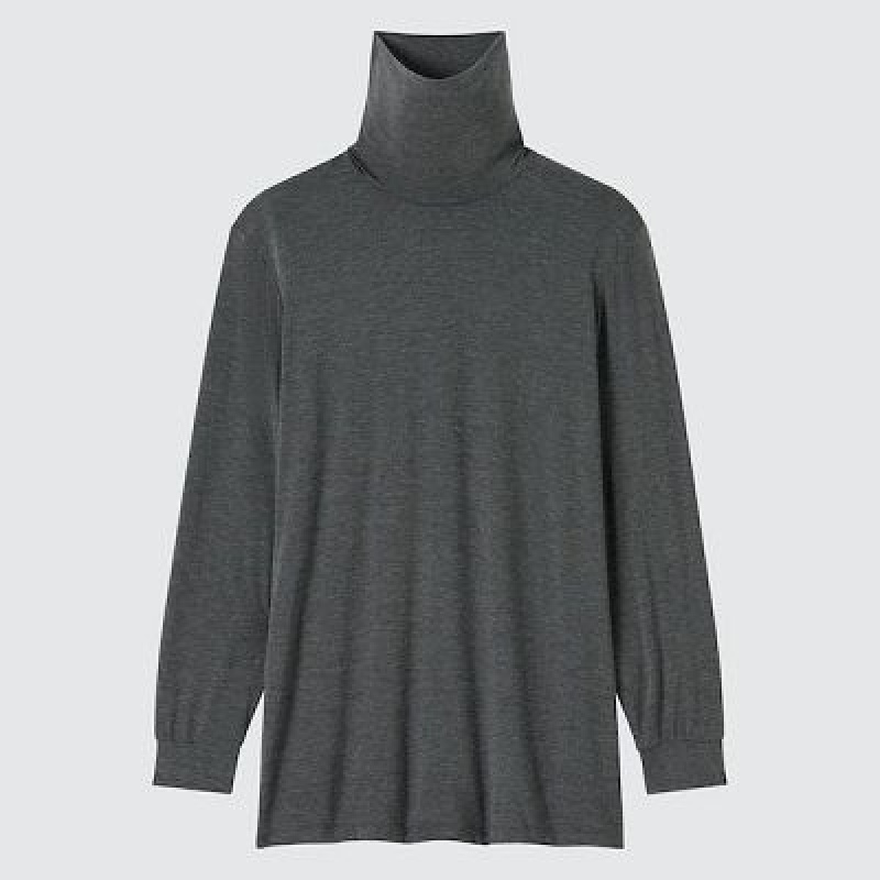 Camiseta Uniqlo HEATTECH Turtleneck Long-Sleeve Hombre Gris | 127056_PE