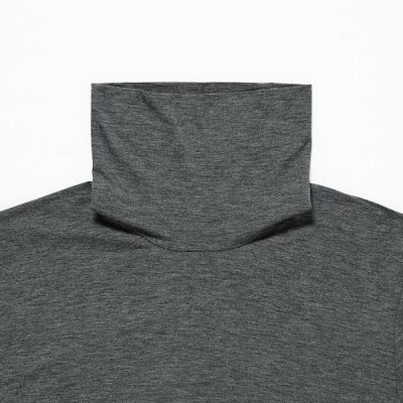 Camiseta Uniqlo HEATTECH Turtleneck Long-Sleeve Hombre Gris | 127056_PE